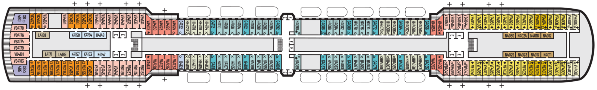 Deck 4 - Upper Promenade plan